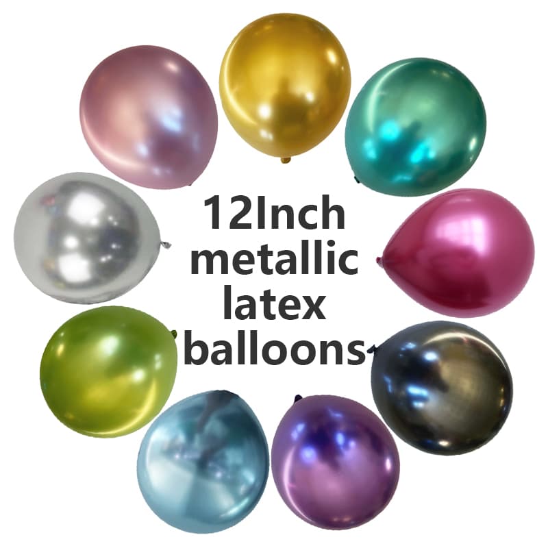 Ballons en latex chromé métallisé de 12 pouces
