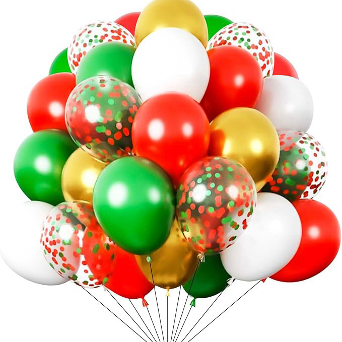Ensemble ballon de Noël de 12 pouces de couleur mixte