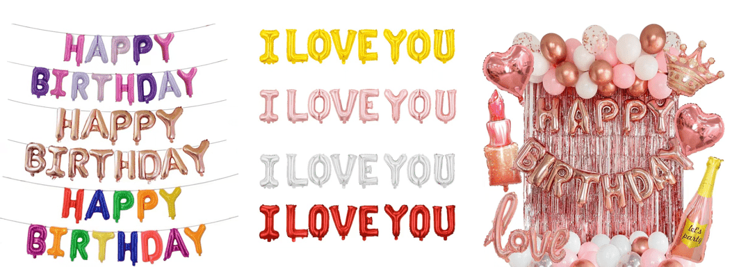 Le ballon en aluminium avec lettres de 16 pouces contient quelles lettres ? Supporte la combinaison gratuite ?