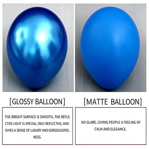 Ballons en latex mats ou brillants