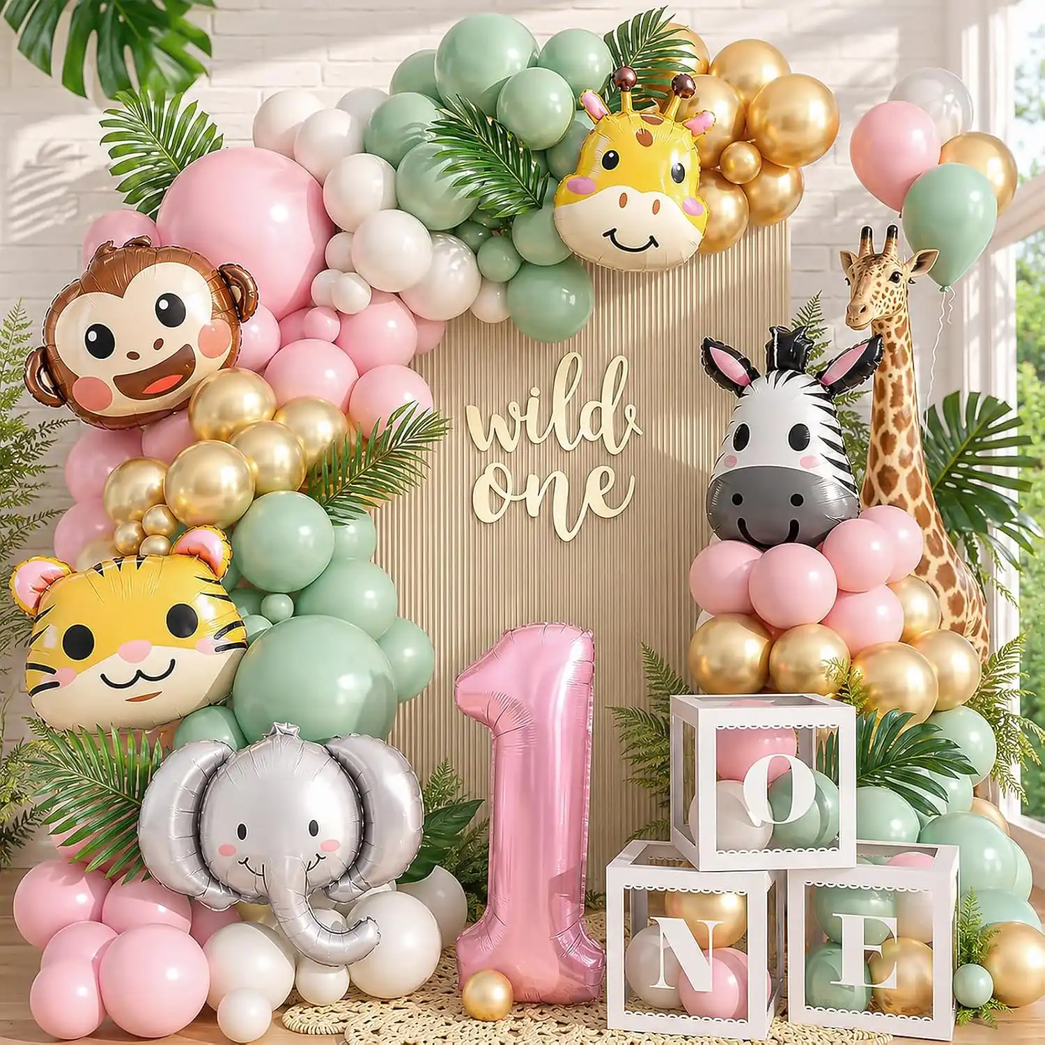 Quel est le style populaire du kit d'arche de ballons rose et vert ?