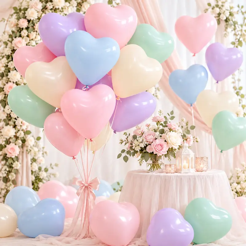 Comment vérifier les dimensions des ballons en latex en forme de cœur pour les commandes groupées
