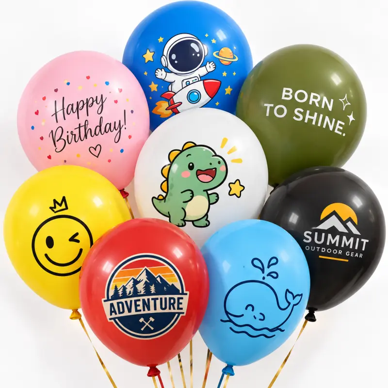 Ballon en latex imprimé personnalisé MOQ pour plusieurs conceptions de logos