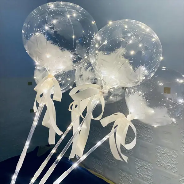 Ballon Bobo LED avec remplissage de plumes