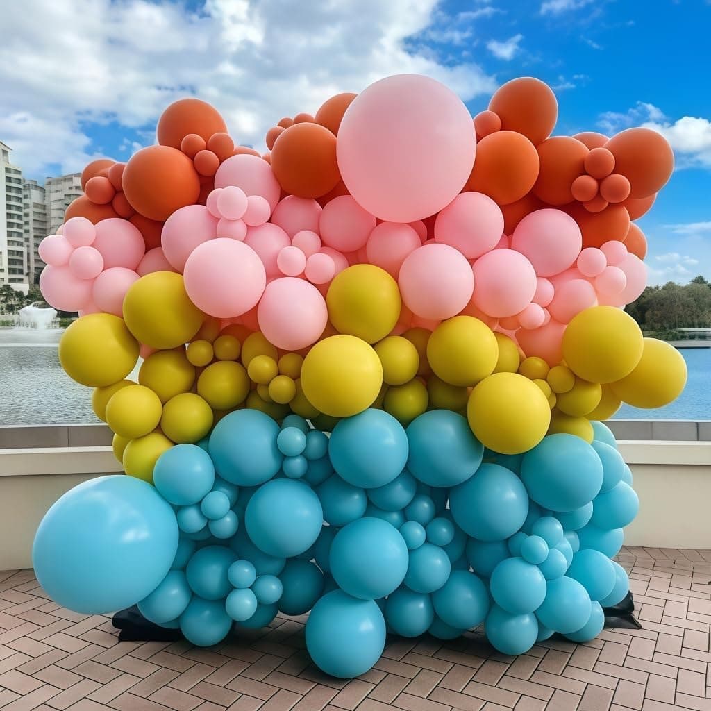 Ensemble de guirlande de ballons rétro bohème
