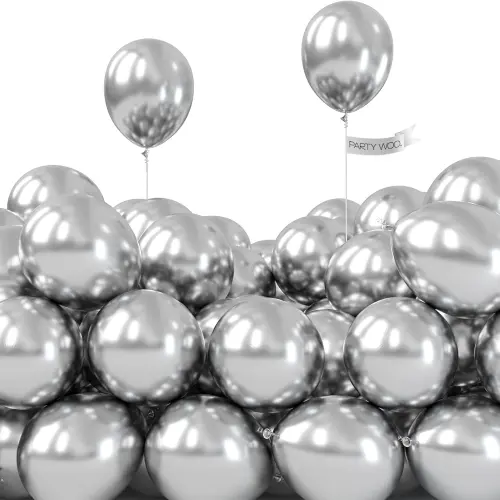 Ballons en argent chromé