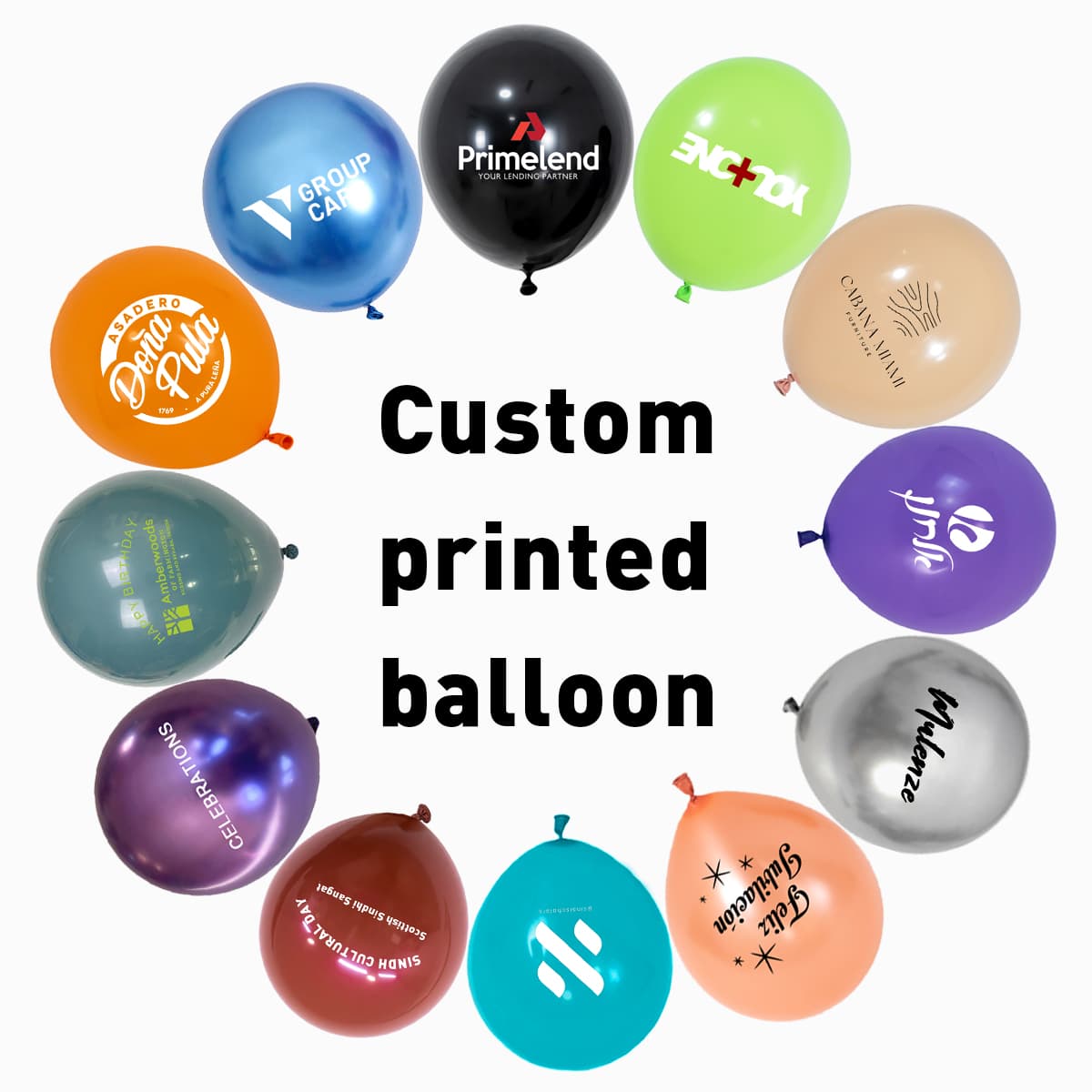 Ballons en latex imprimés avec logo personnalisé