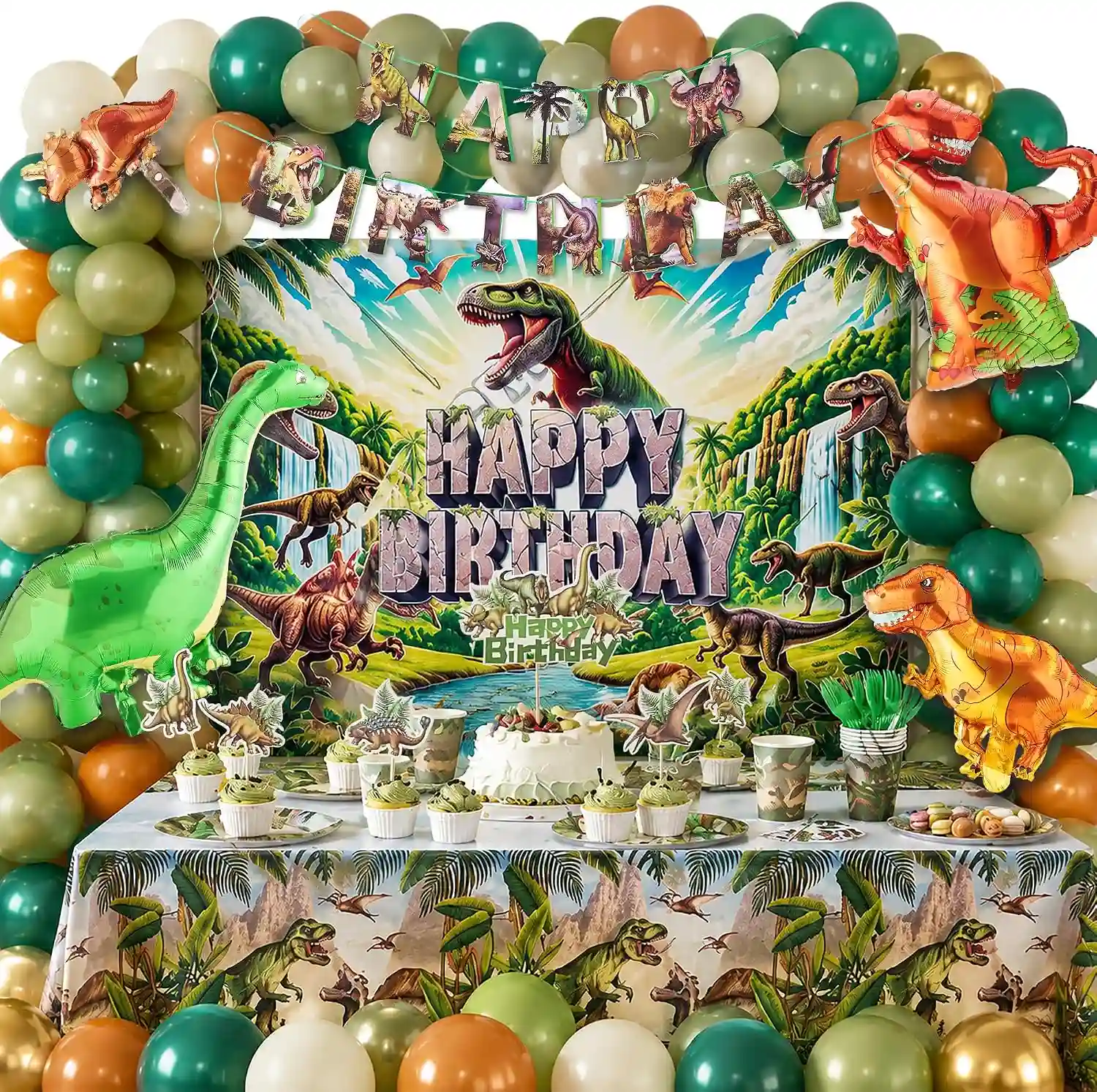 Décorations de ballons d'anniversaire de dinosaures
