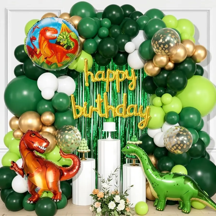 guirlande de ballons d'anniversaire dinosaure