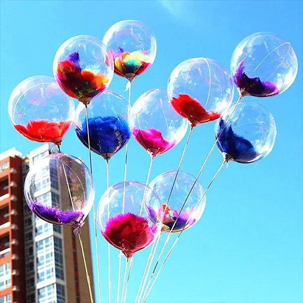 Ballon Bobo LED avec remplissage de plumes