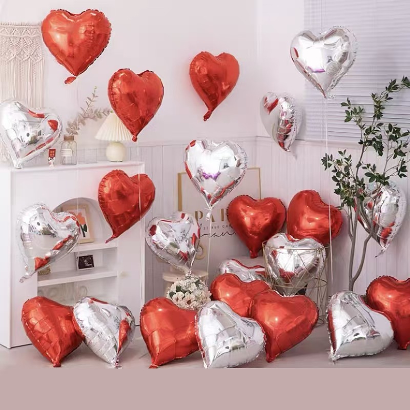 Ballon aluminium en forme de coeur