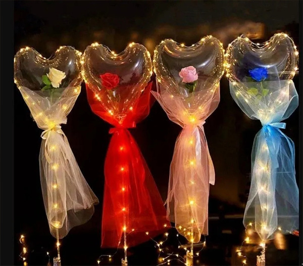 Ensemble de roses ballon Bobo en forme de cœur
