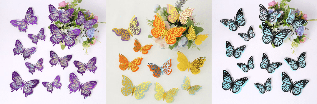Double layer hollow butterfly sticker