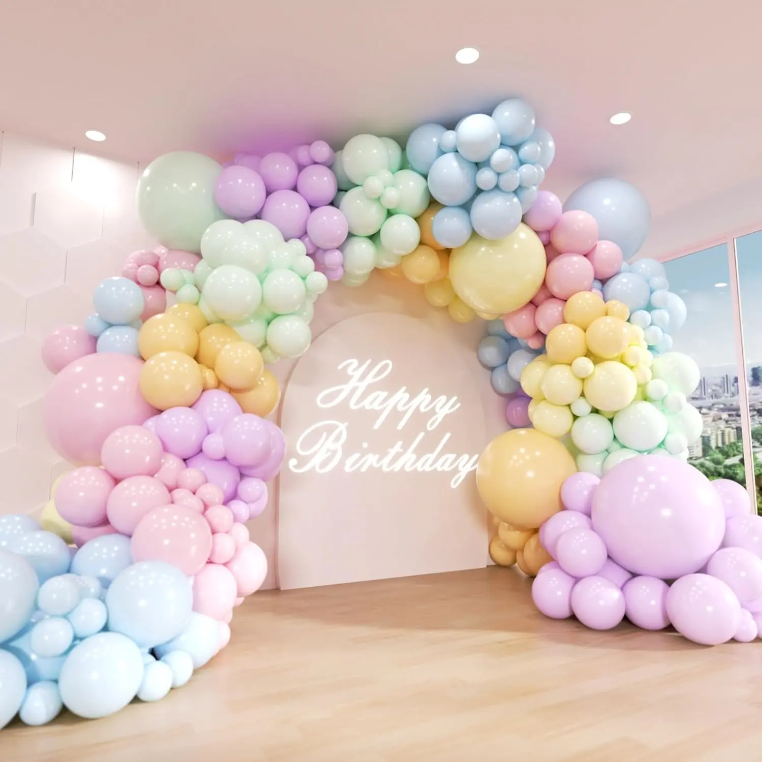 Arche de ballons pastel