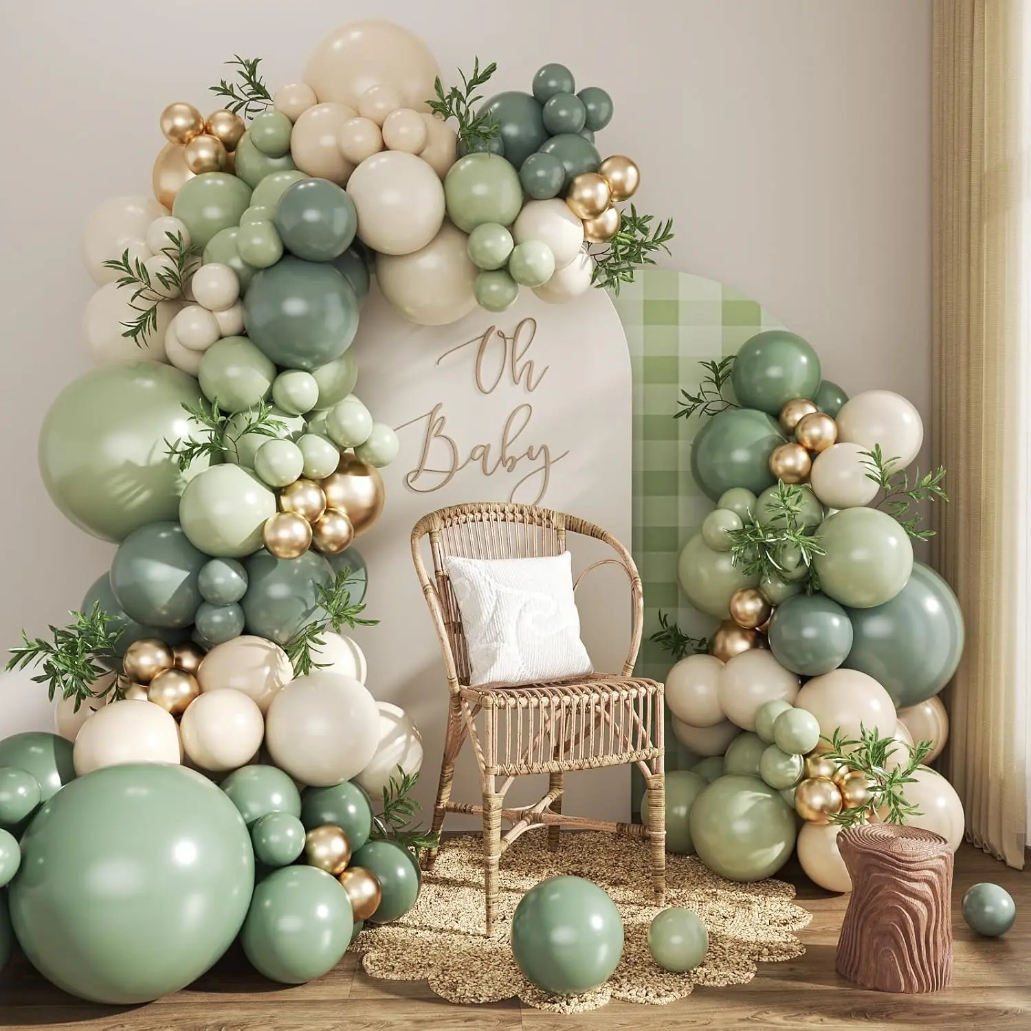 Kits d'arche de guirlande de ballons vert sauge