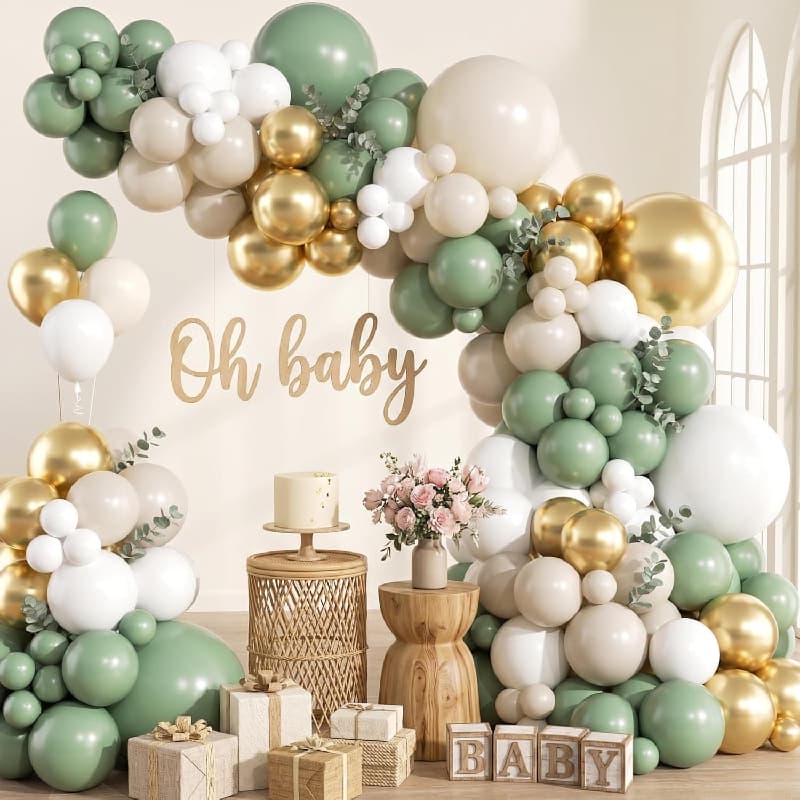 Kit guirlande de ballons vert sauge