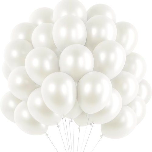 Ballons de couleur perle blanche