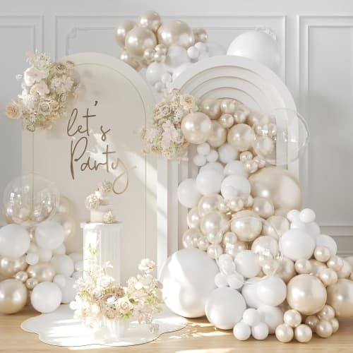 Arche de ballons de mariage blanc
